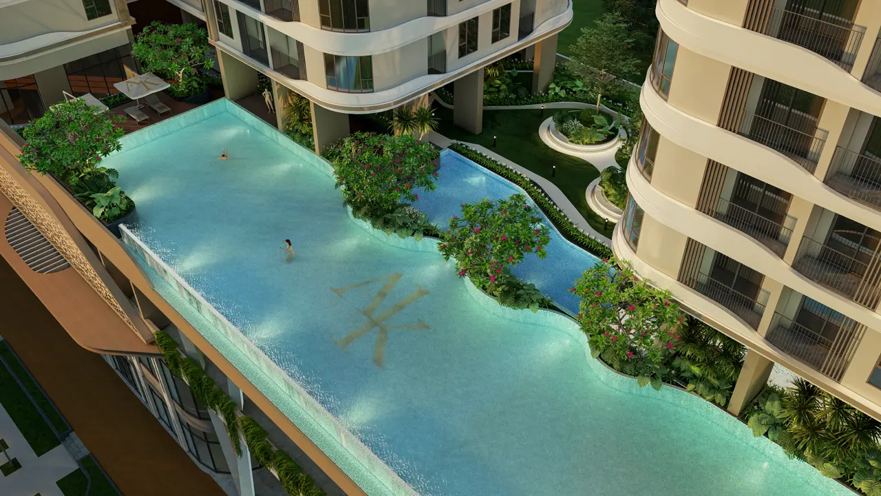 Hồ bơi nội khu căn hộ A&K Tower