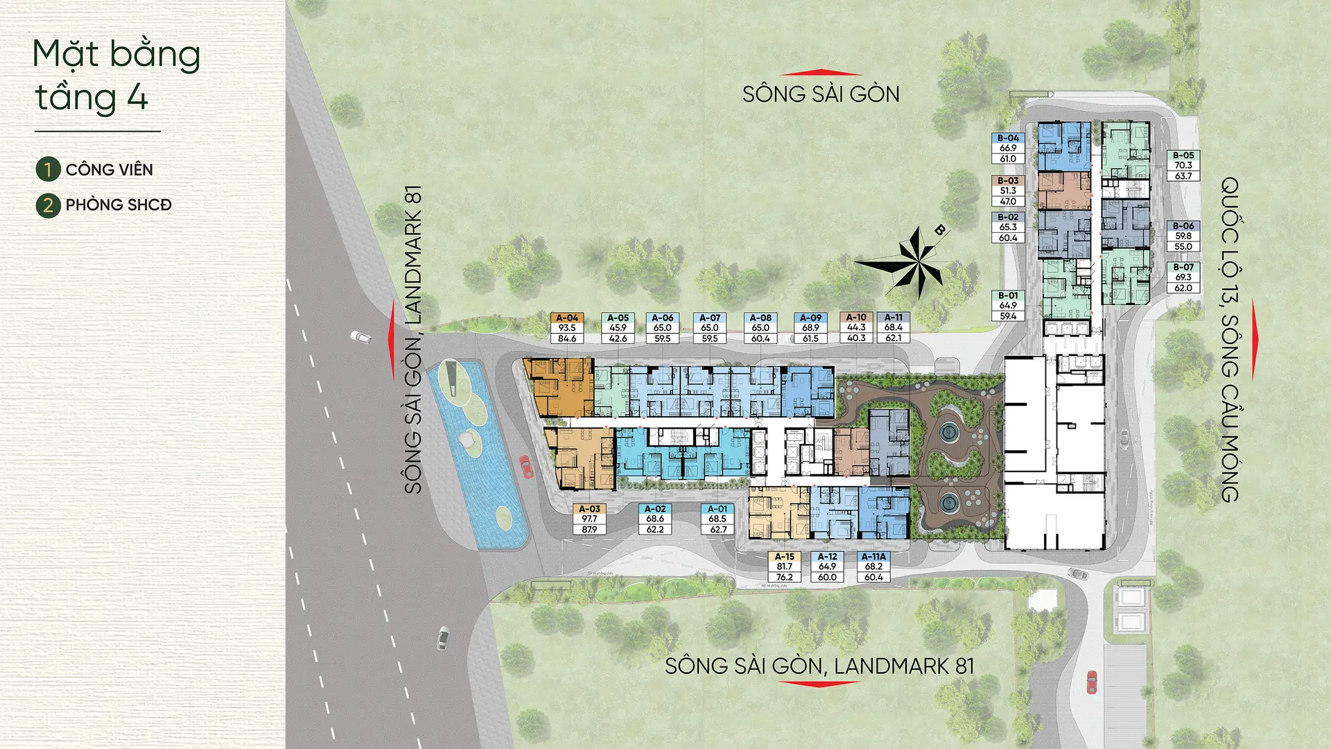 Mặt bằng tầng 4 A&T Saigon Riverside 