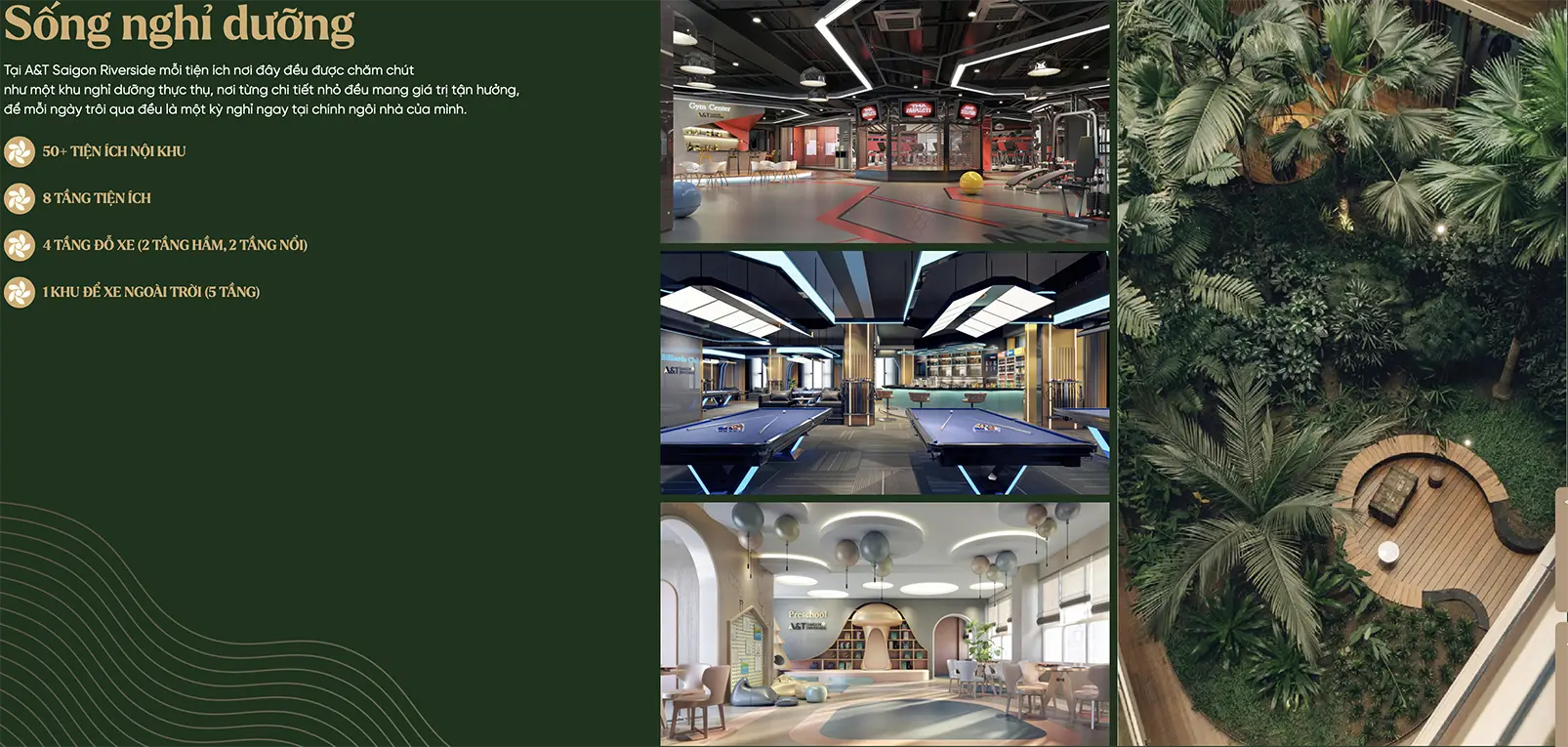 Hệ tiện ích nội khu dự án A&T Saigon Riverside 