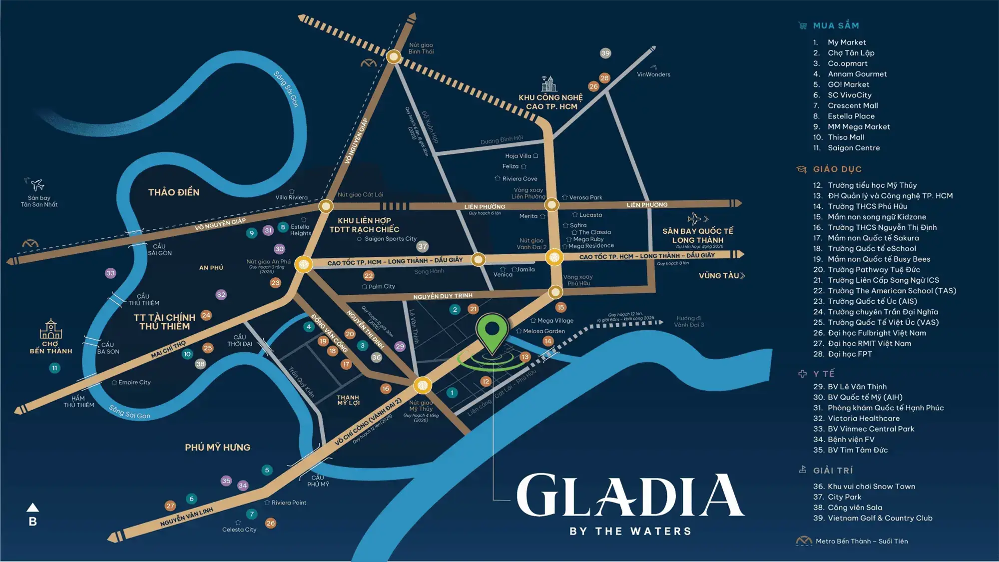 Vị trí dự án Gladia by the Waters 