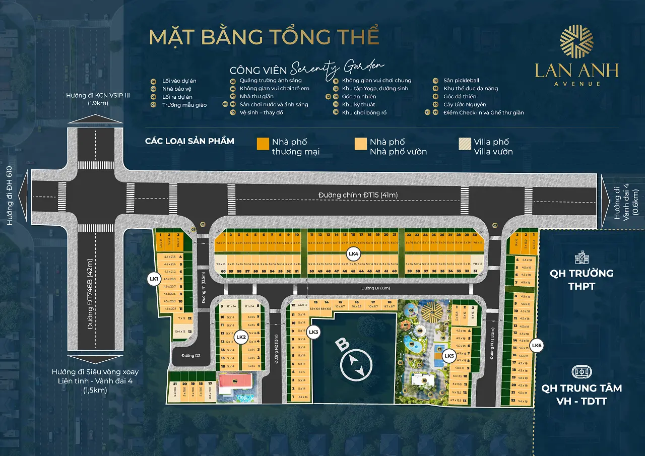 Mặt bằng phân lô dự án Lan Anh Avenue