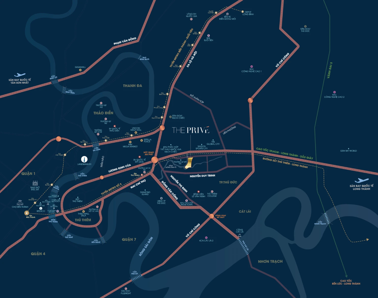 Bản đồ vị trí dự án The Prive Đất Xanh